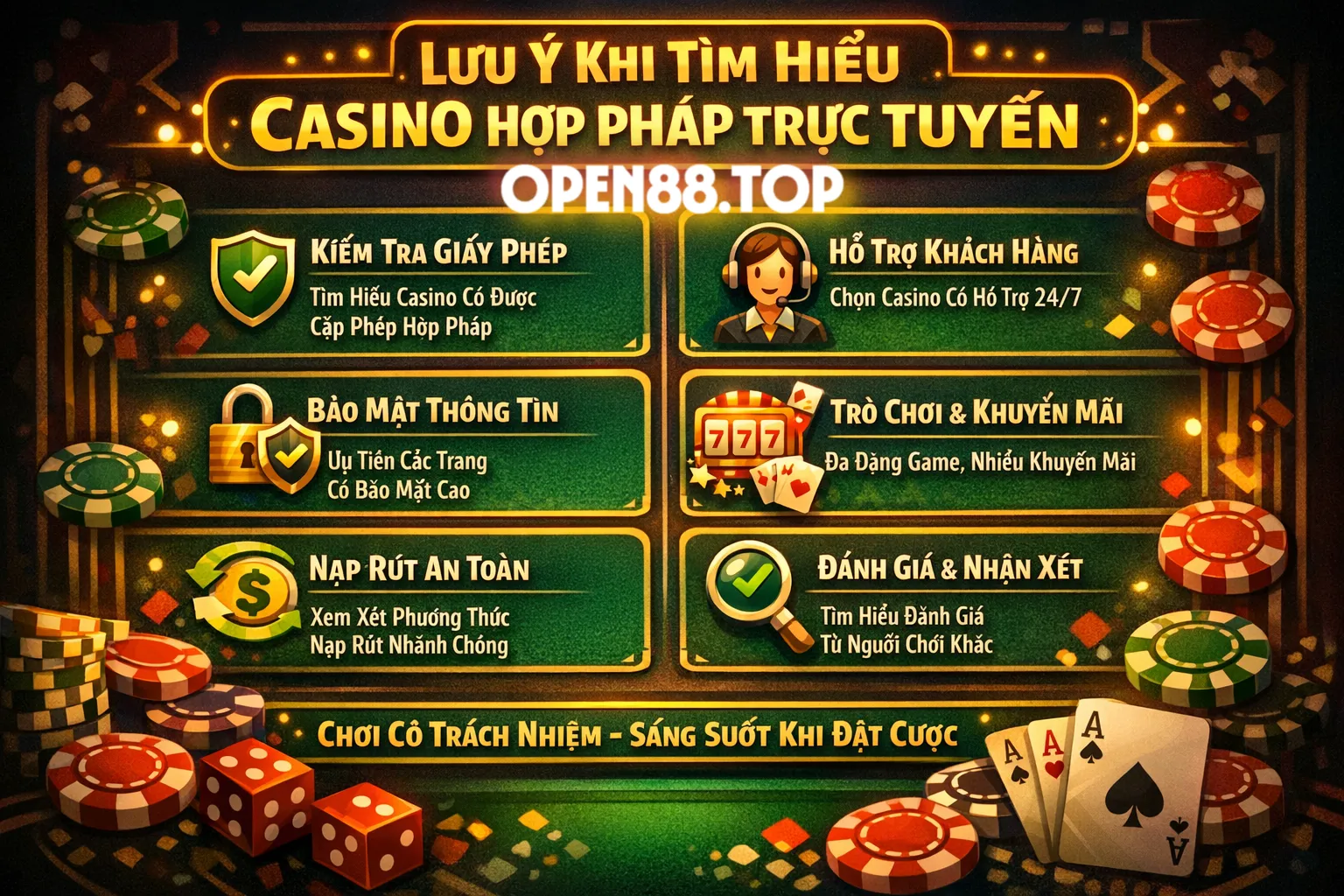 Casino Hợp Pháp: OPEN88 Hướng Dẫn Tổng Quan và An Toàn 2 Lưu ý khi tìm hiểu casino hợp pháp trực tuyến